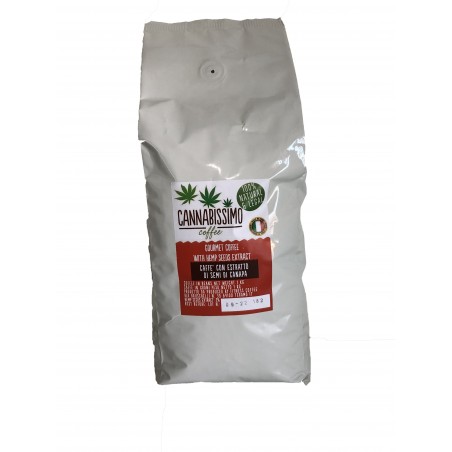 Grains de café aux graines de chanvre CBD - Sachet de 1kg