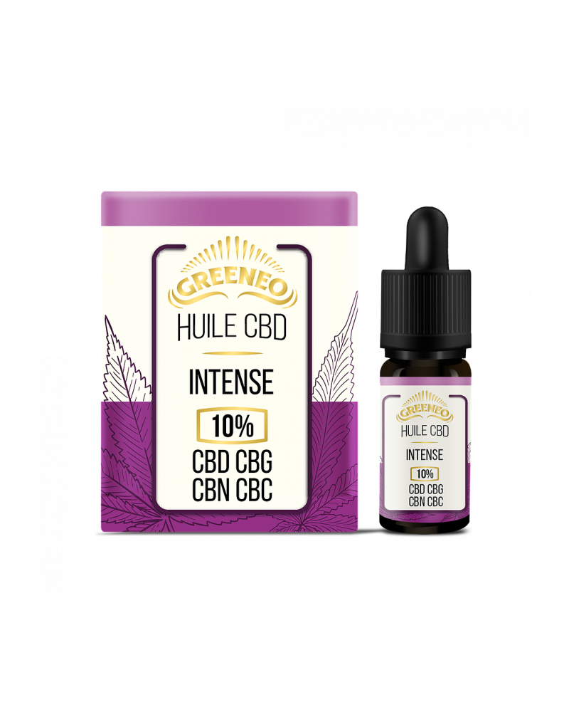 Huile de CBD+CBG+CBN+CBC 10% Greeneo Intense 10ml