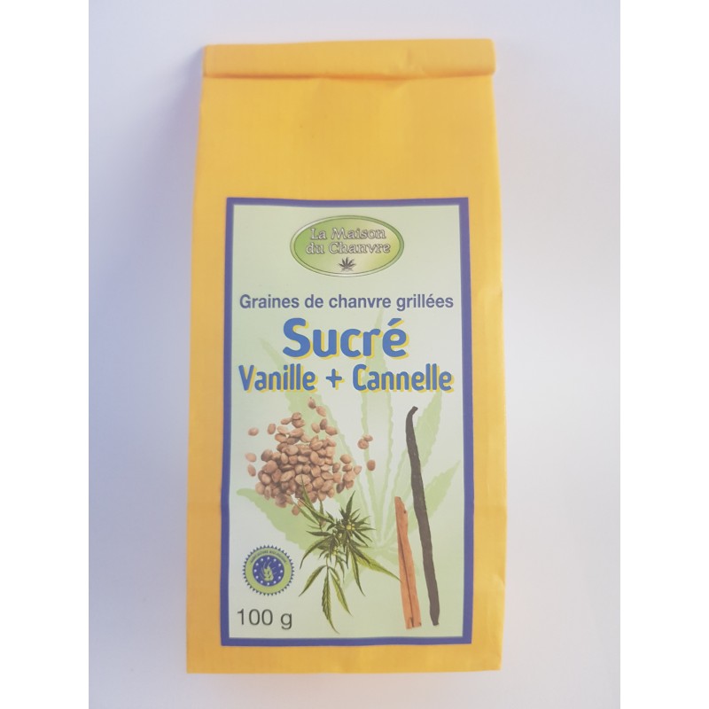 Graines de chanvre sucrées Vanille Cannelle - Végan -100g